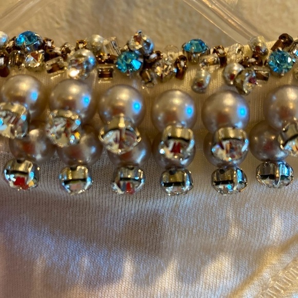 3.1 Phillip Lim Phoenix White Tank Embellished Beaded Jeweled Collar Size XS - Picture 11 of 11